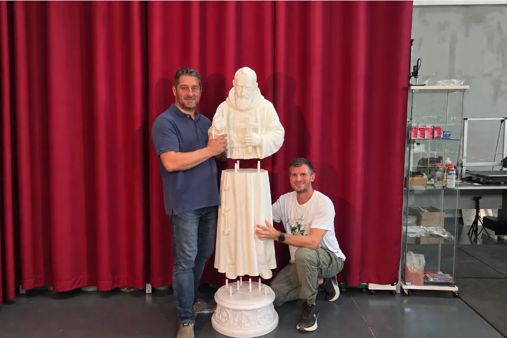 progetto composizione statua padre pio